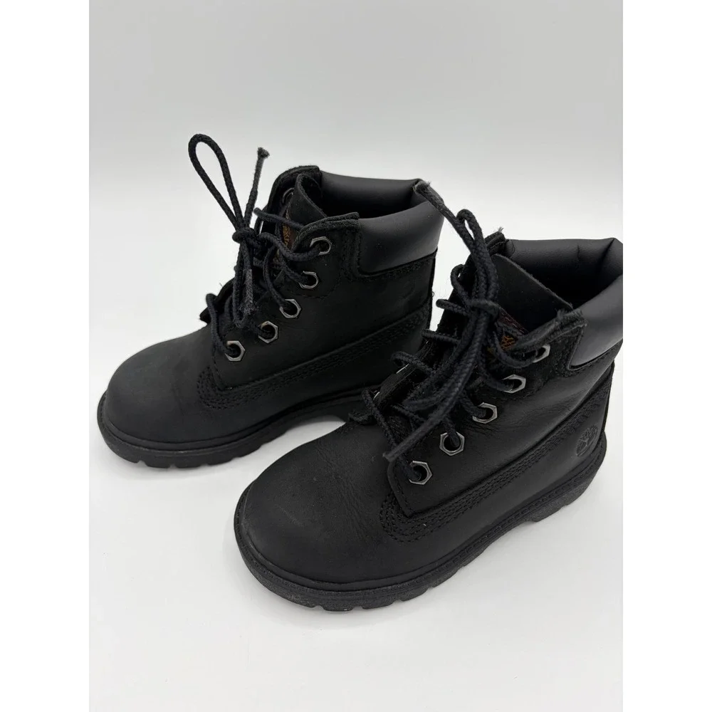 Timberland Toddler 6 Inch Premium Waterproof Boot Black Nubuck 10810 Size 7T